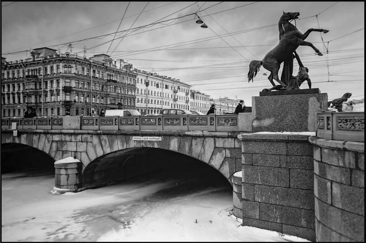 Аничков мост нарисовать