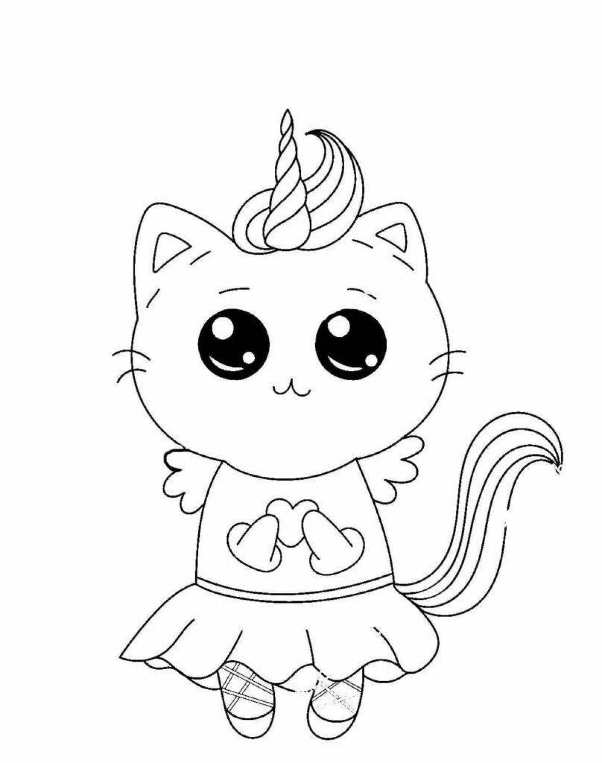 Раскраска единорог котик
