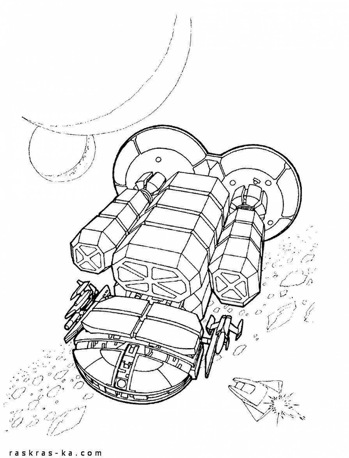 Cute among us spaceship coloring book