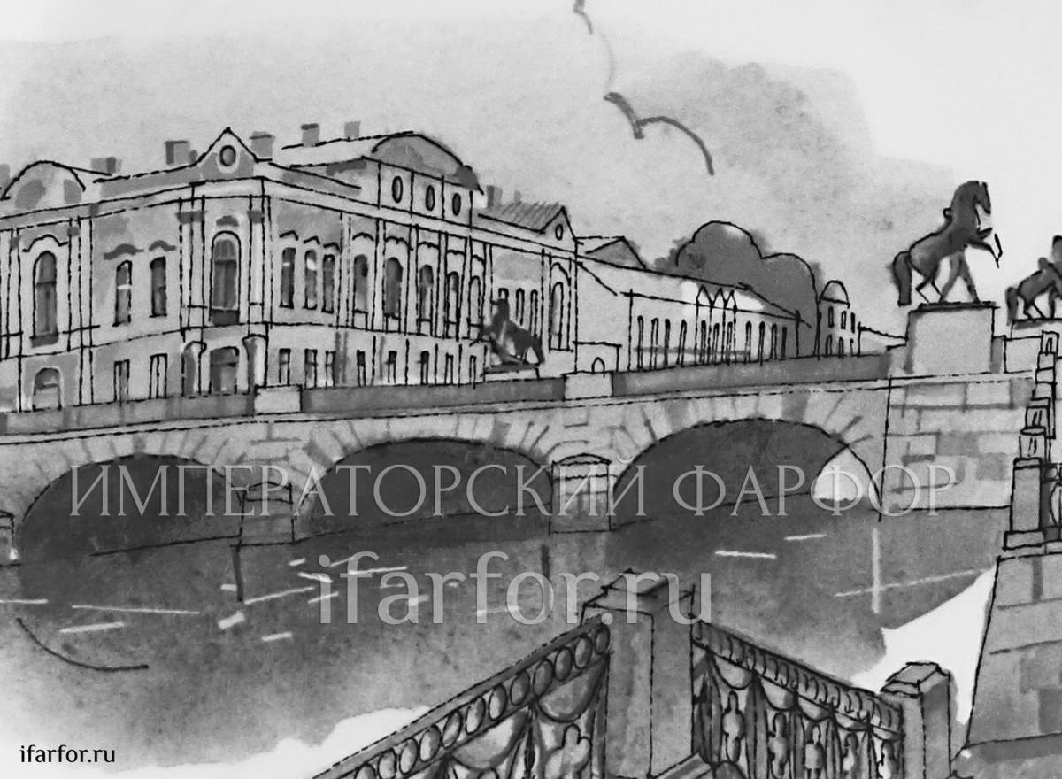 Colorful coloring of anichkov bridge for children