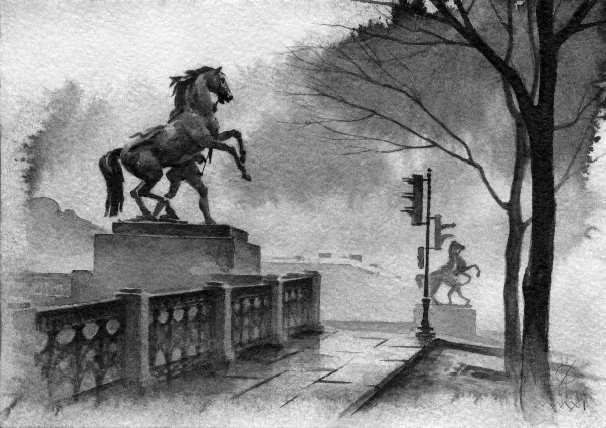 Brilliant anichkov bridge coloring book for kids