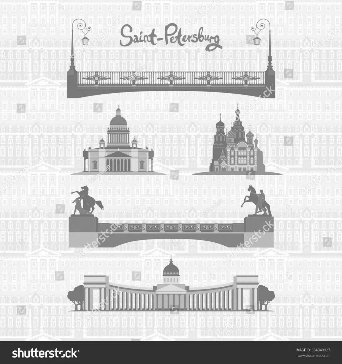 Coloring book fantastic anichkov bridge for kids