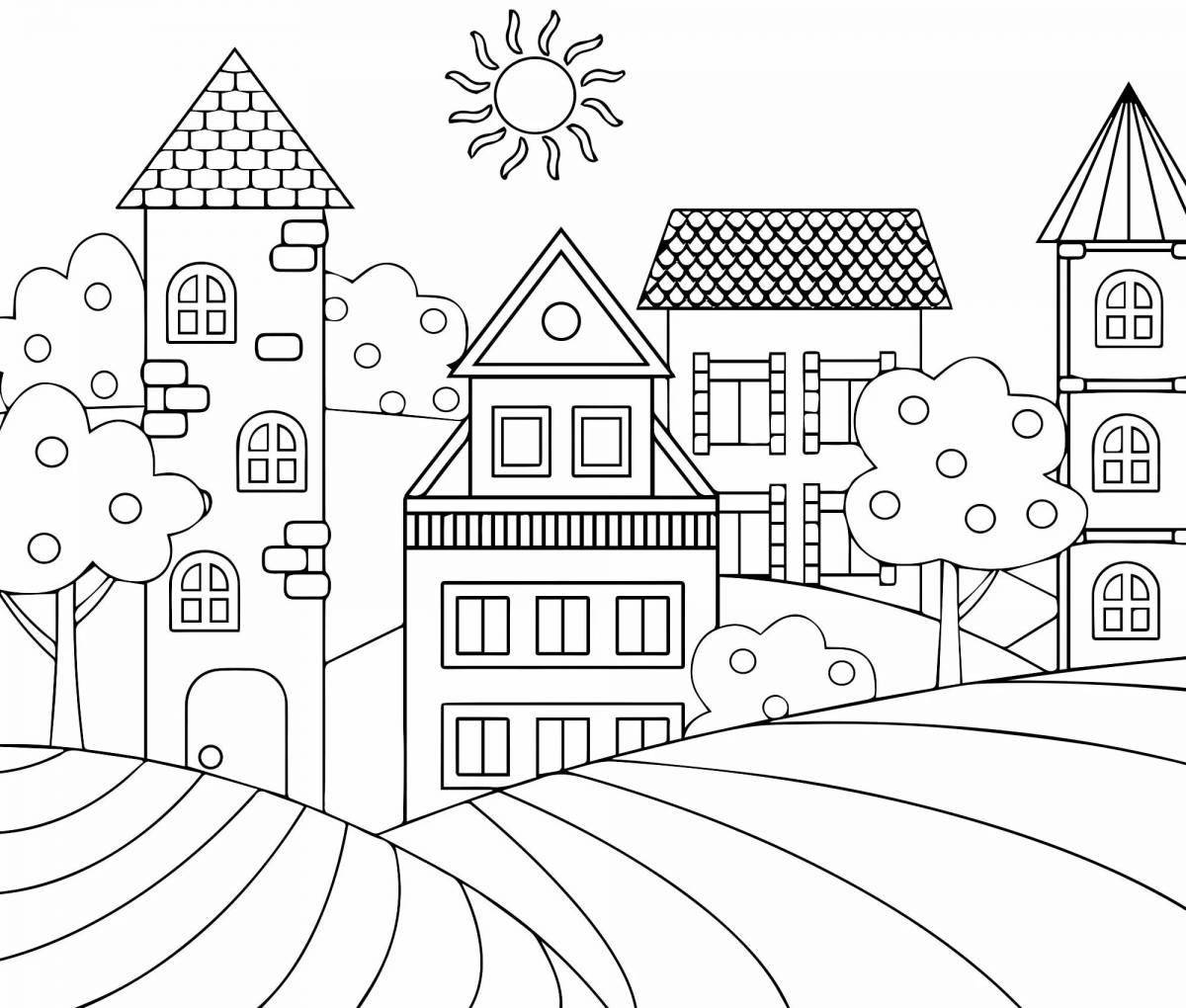 Coloring page charming my city