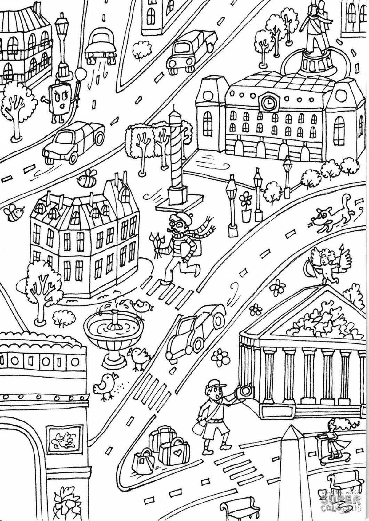 Amazing my city coloring page