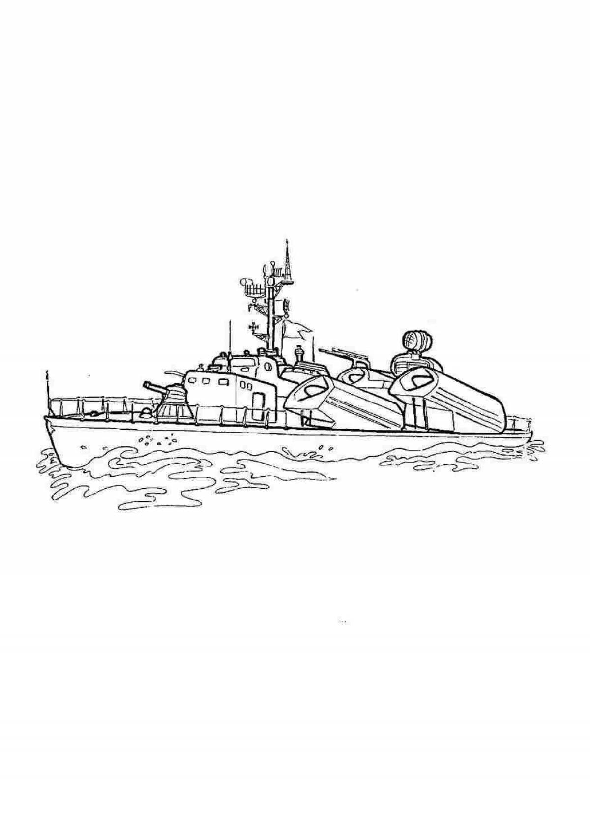 February 23 ship colorful coloring page