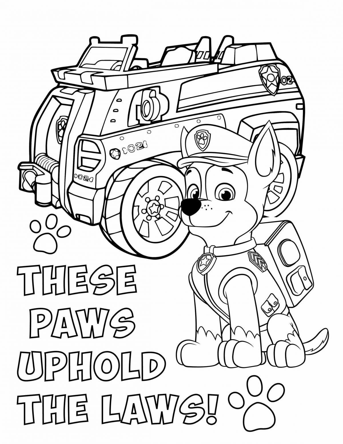 Incredible coloring page paw patrol with cars