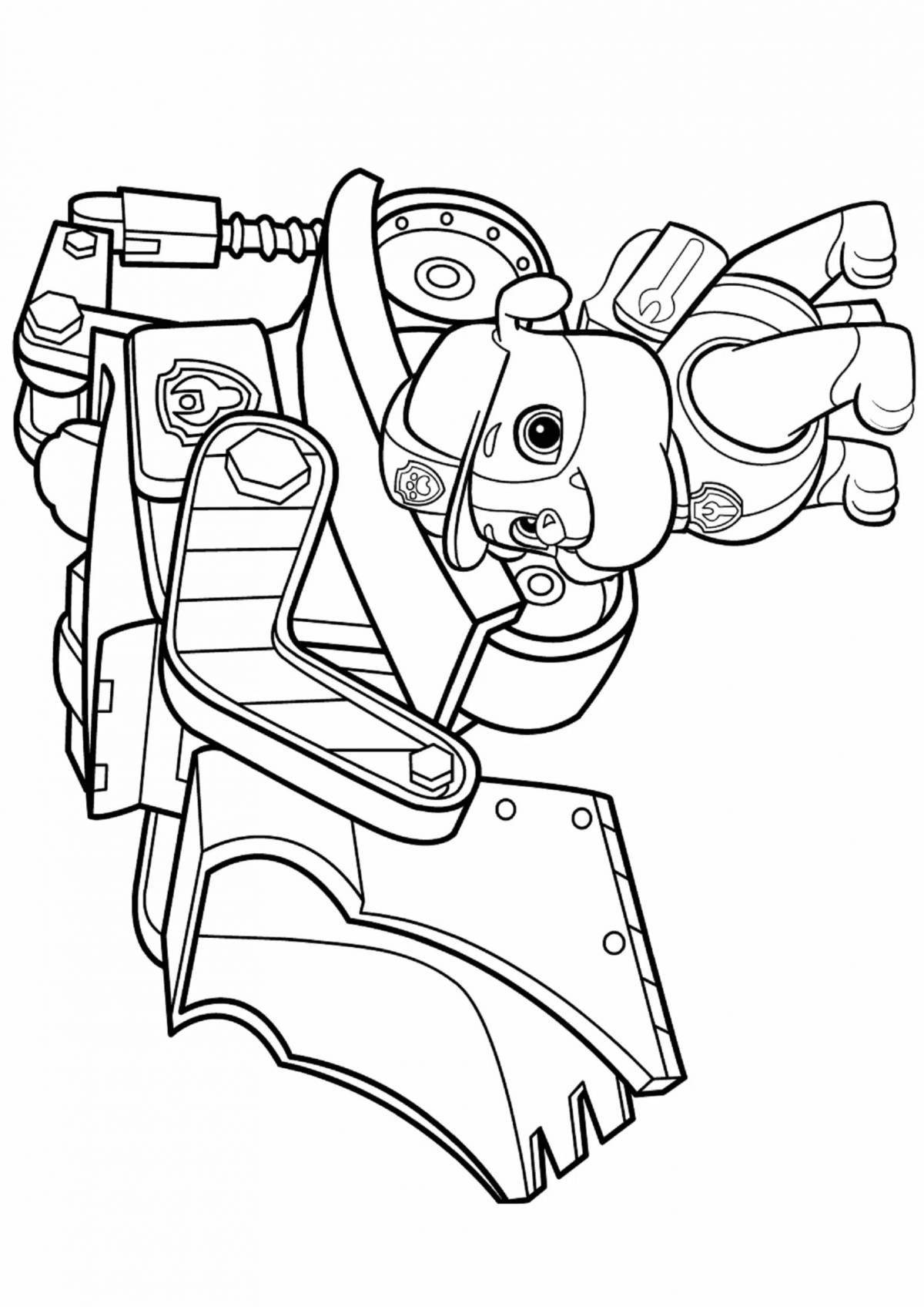Stylish coloring page paw patrol with cars