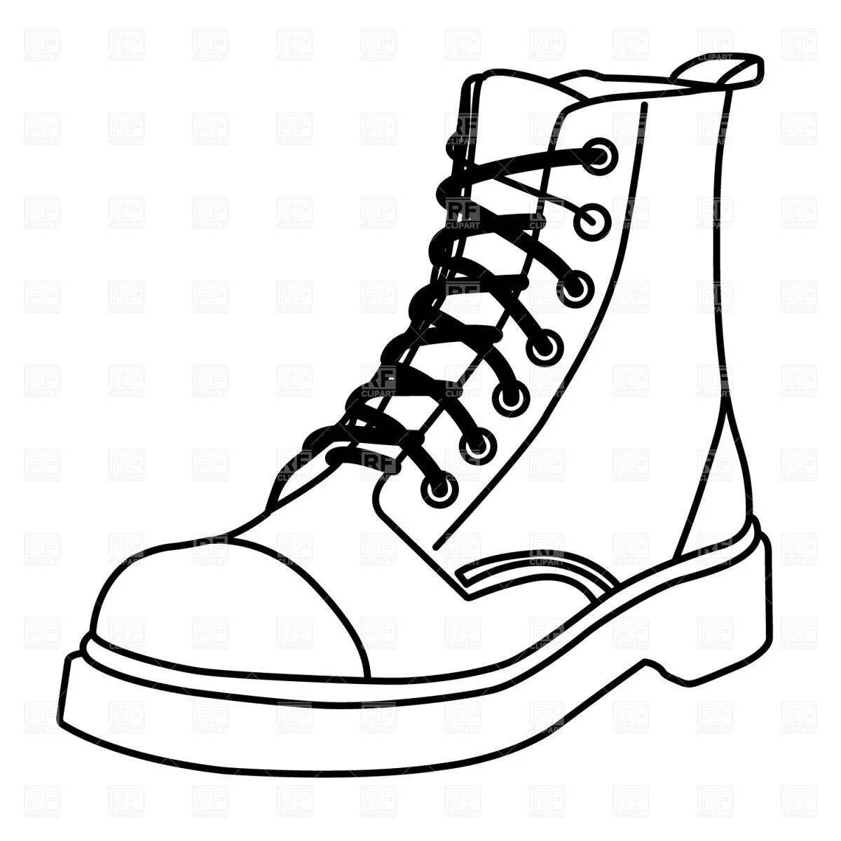 Coloring book great winter shoes for kids