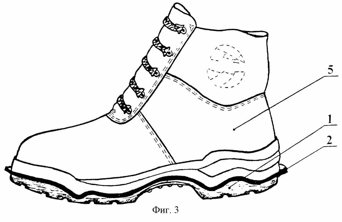 Charming winter shoes coloring book for children