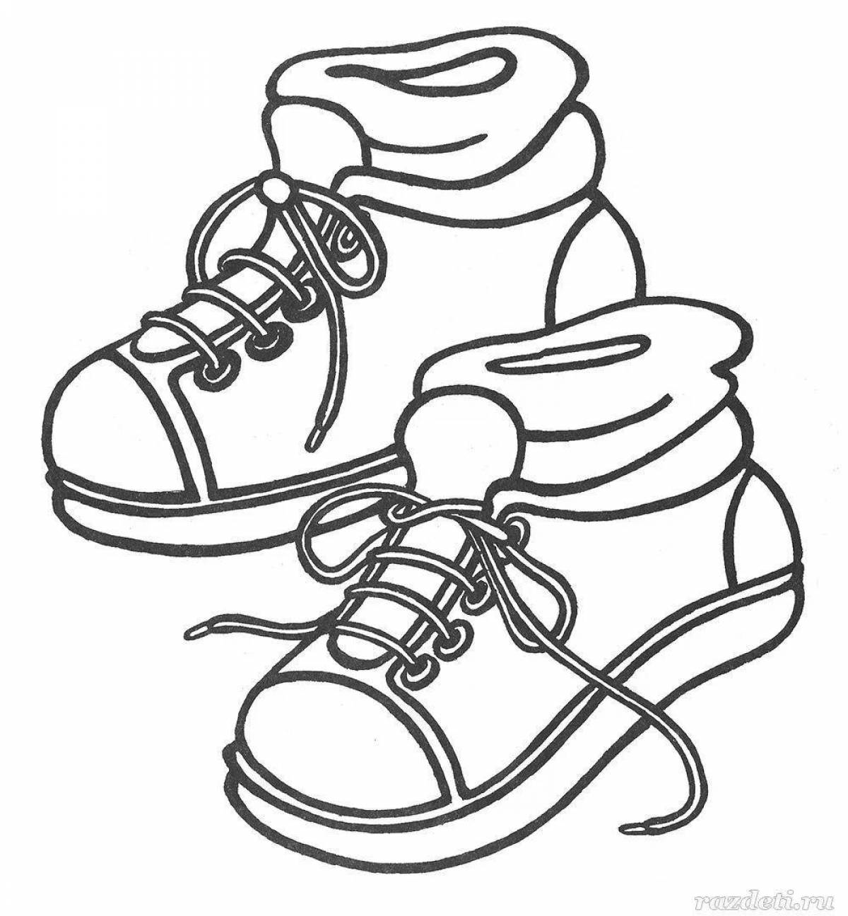 Beautiful winter shoes coloring pages for children