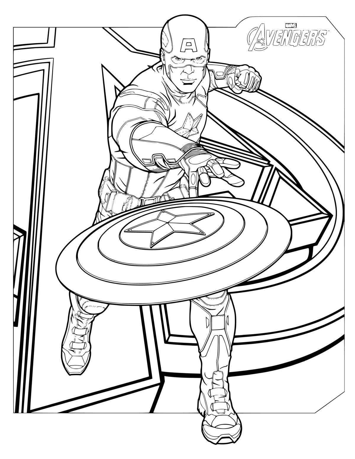 Captain America coloring page for boys