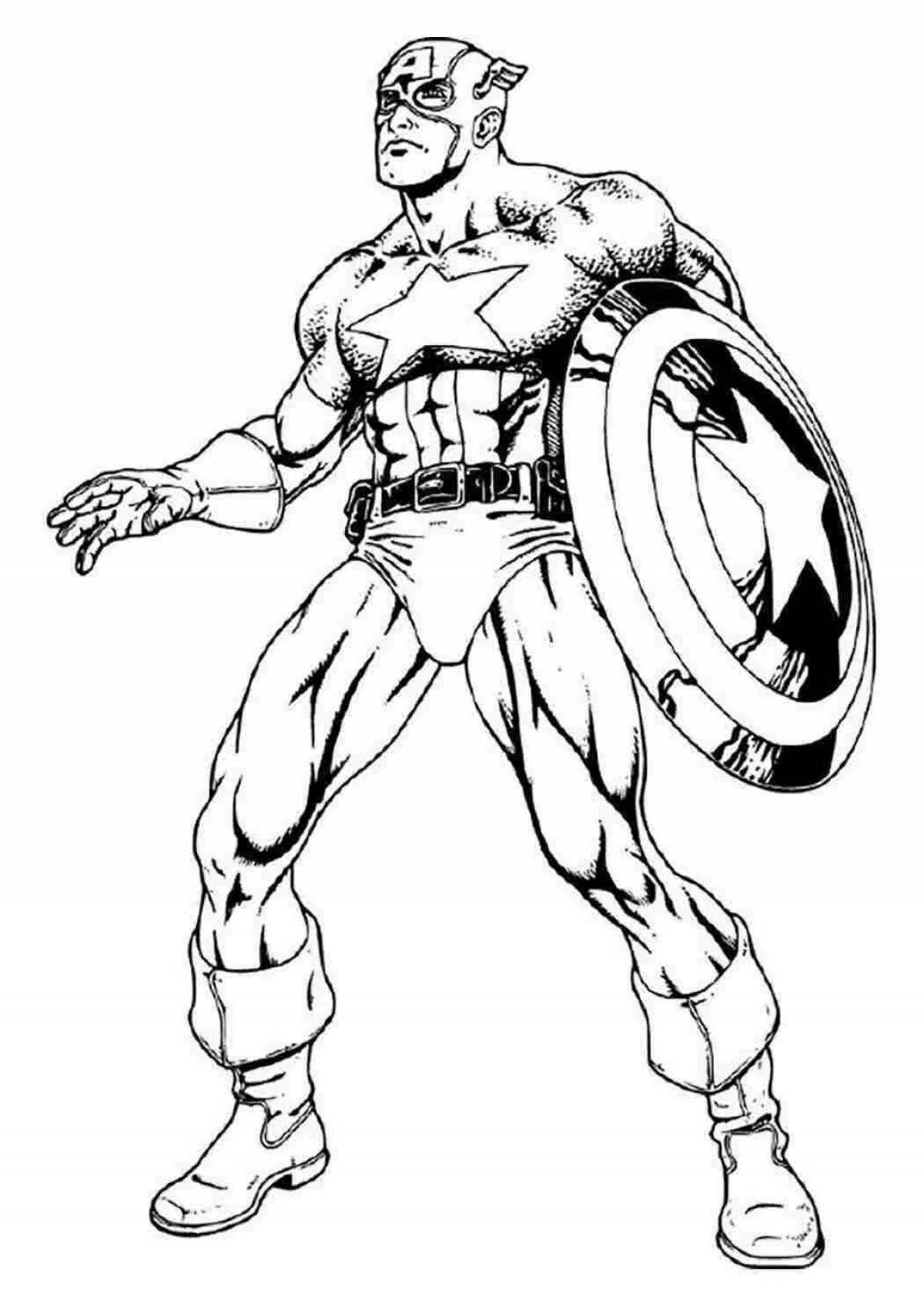 Brave captain america coloring pages for boys