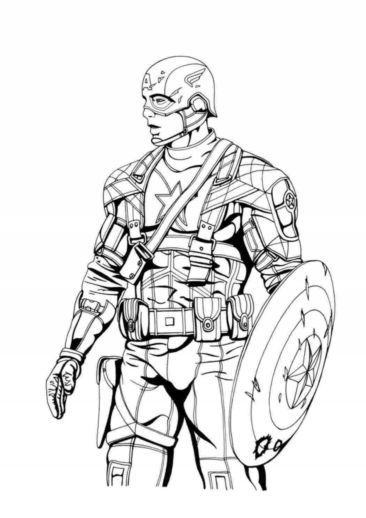 Great captain america coloring book for boys