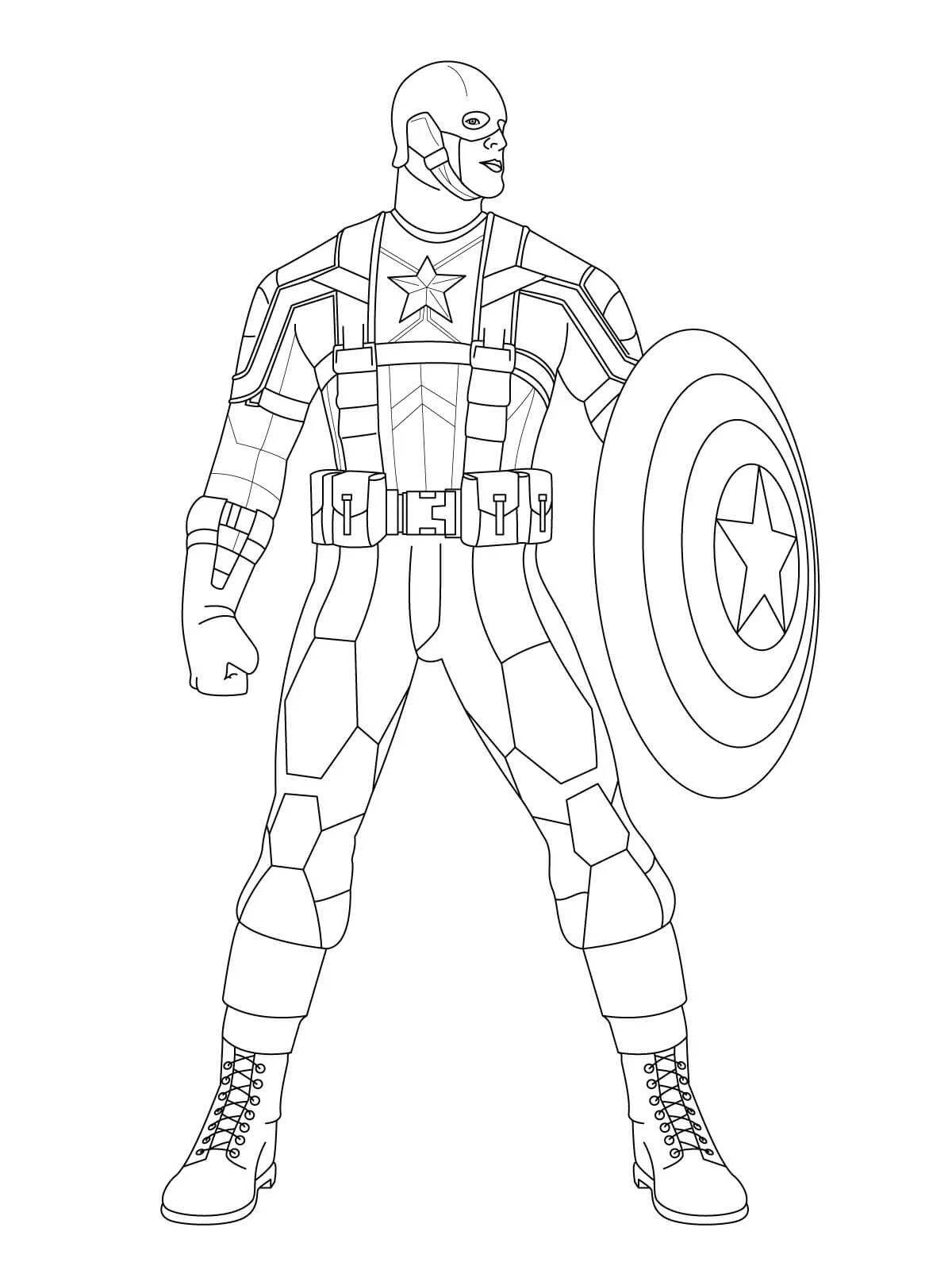Majestic captain america coloring pages for boys