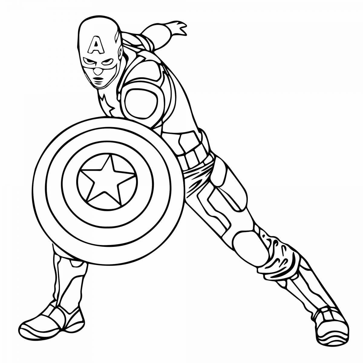 Captain america glitter coloring for boys