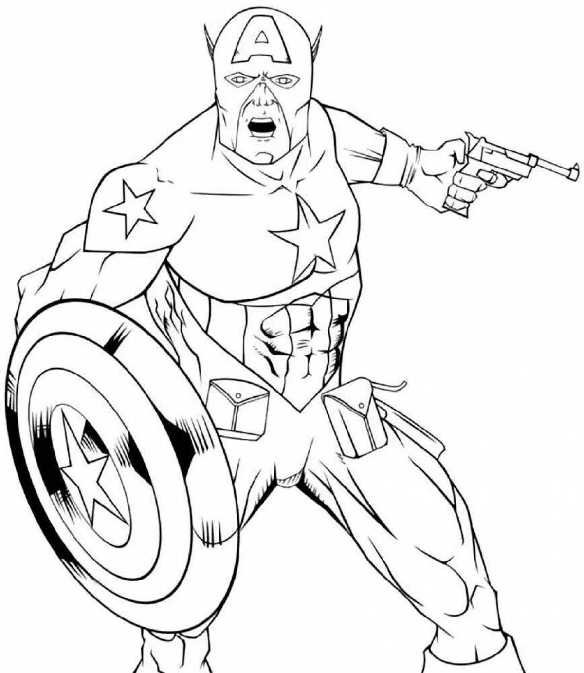 Exquisite captain america coloring book for boys