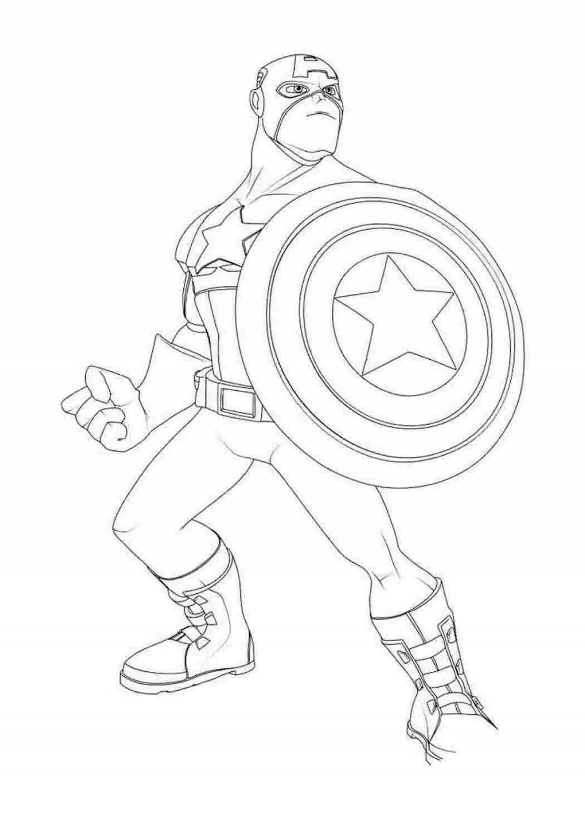 Captain america fantasy coloring book for boys