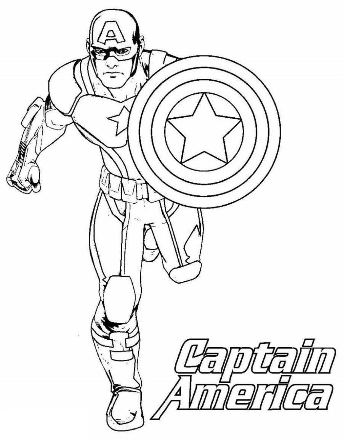 Charming captain america coloring book for boys