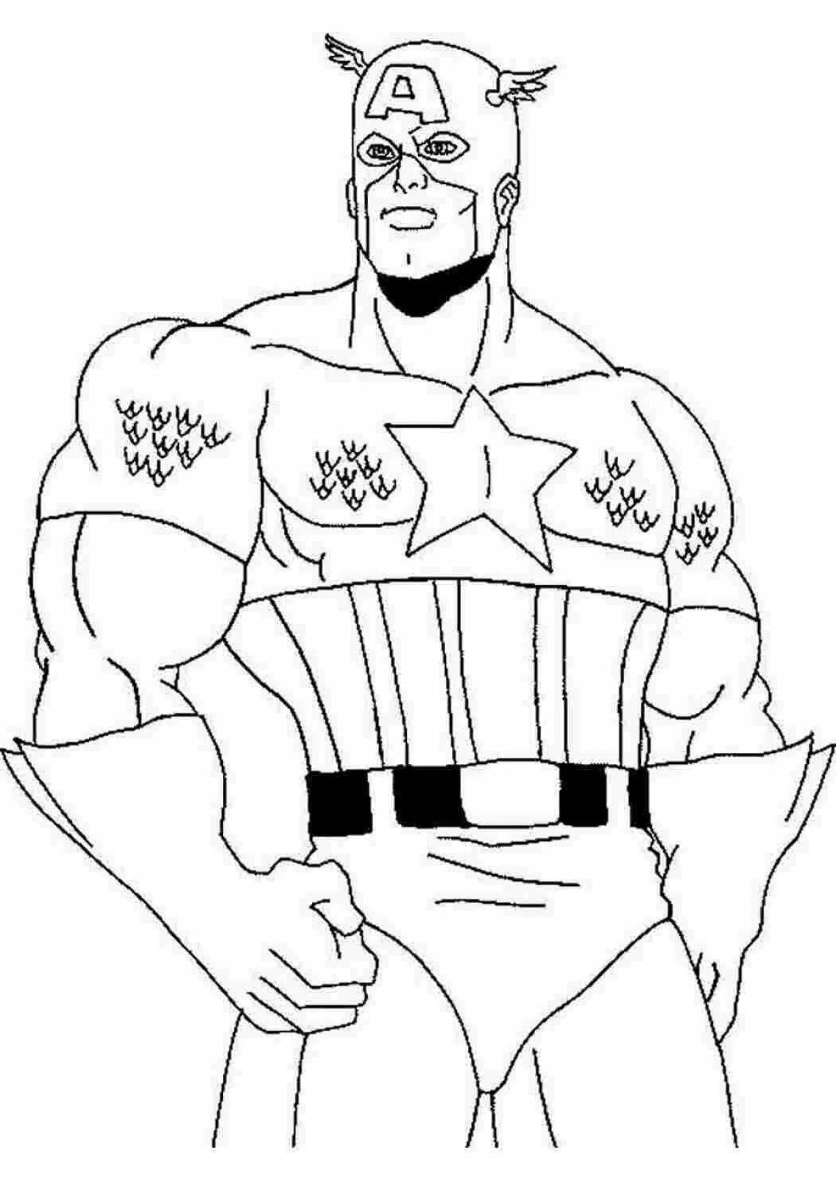 Joyful captain america coloring pages for boys
