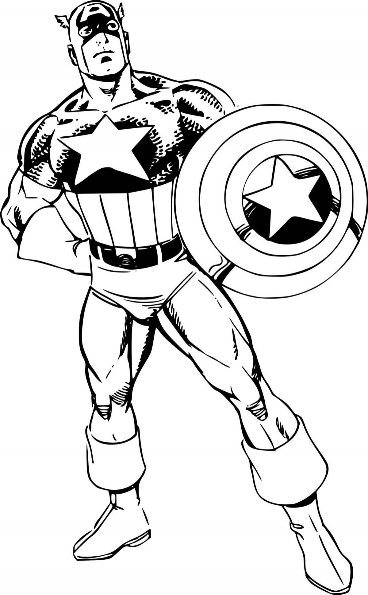 Jolly captain america coloring book for boys