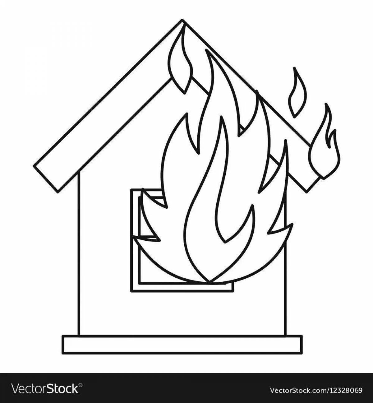 Unforgettable burning house coloring book for kids