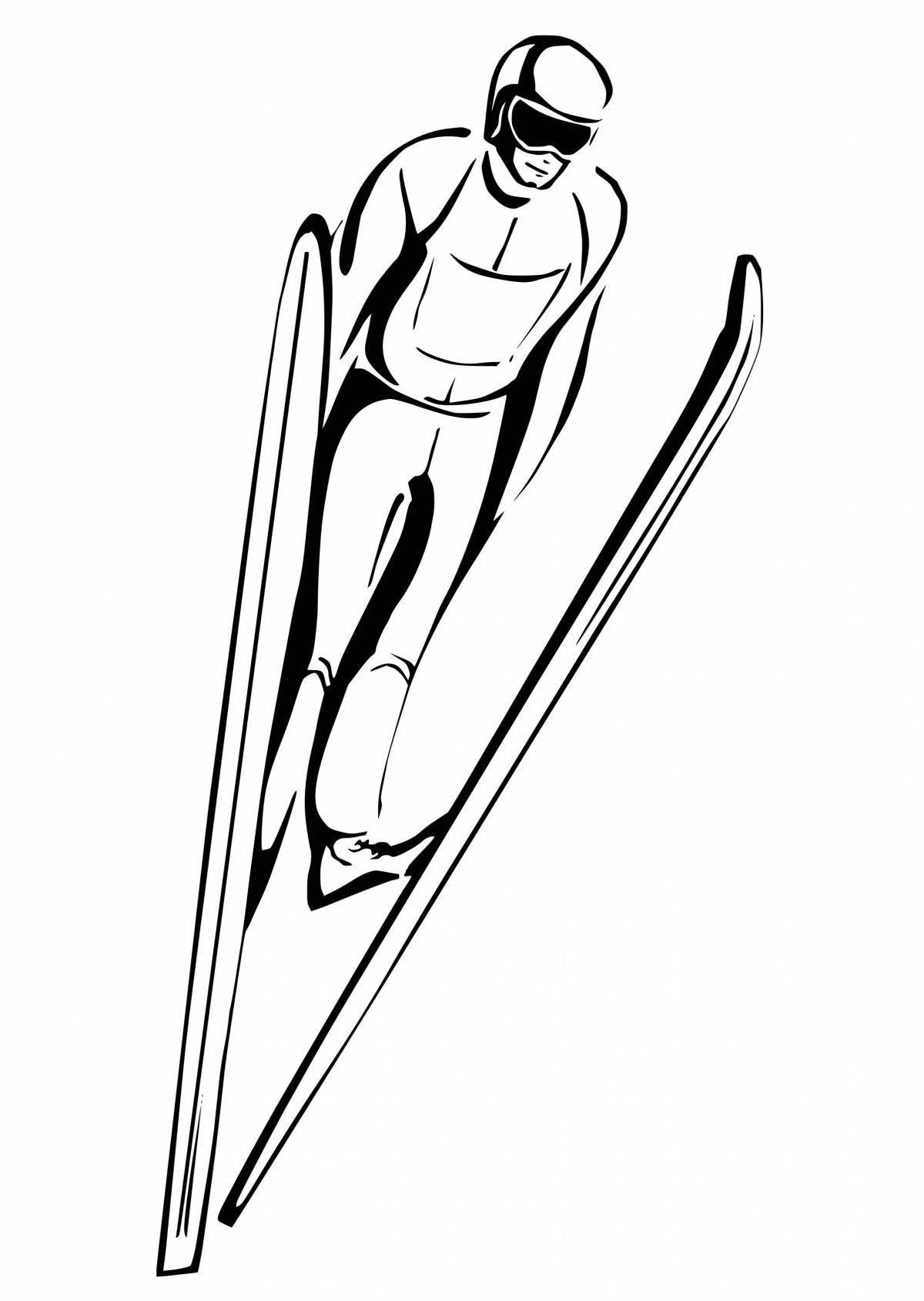 Playful luge coloring page