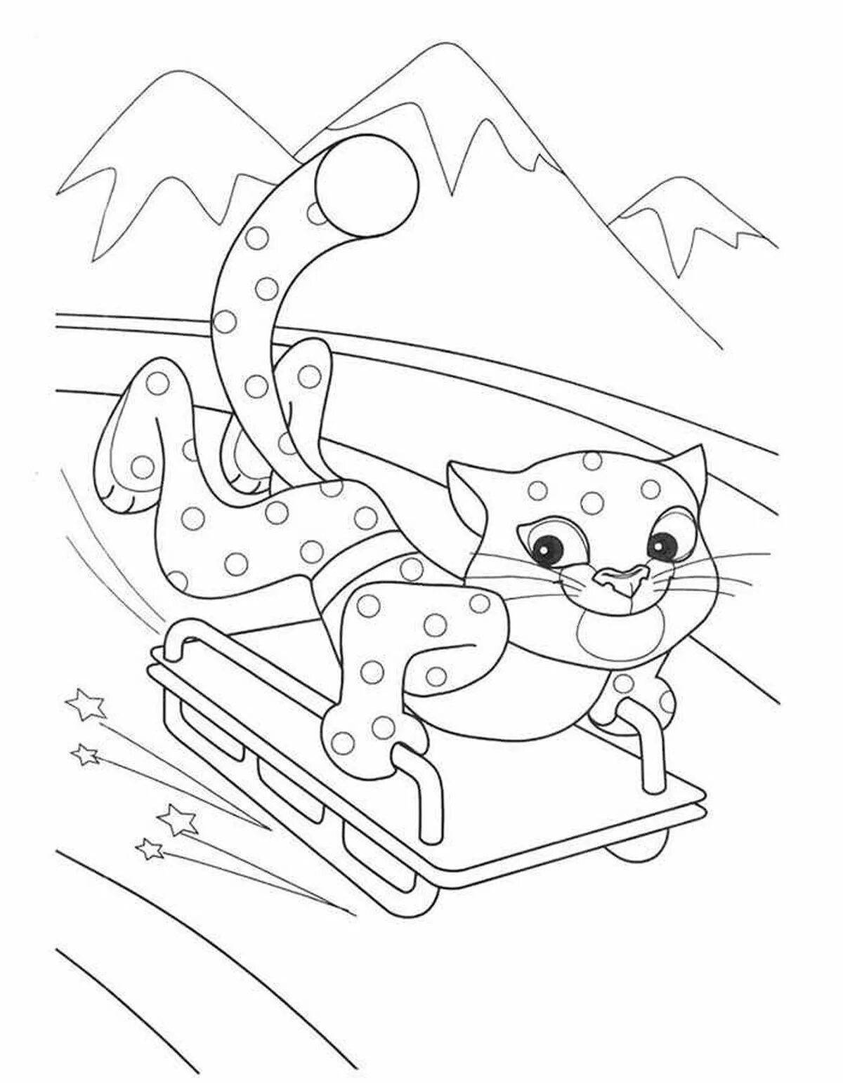 Animated sleigh coloring page
