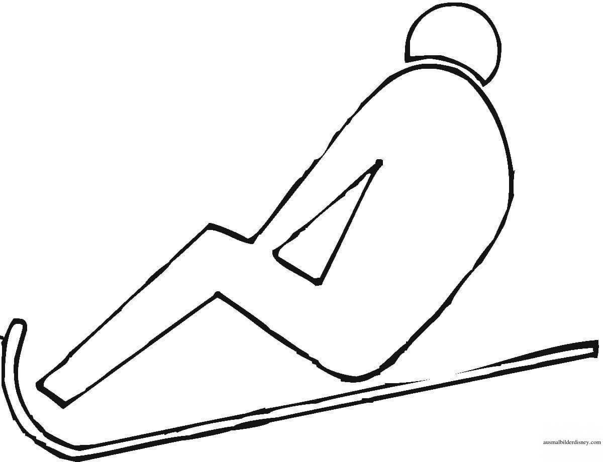 Bold luge coloring page