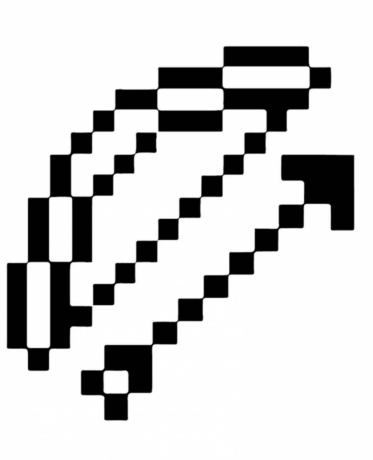 Раскраска splendid minecraft sword and pickaxe