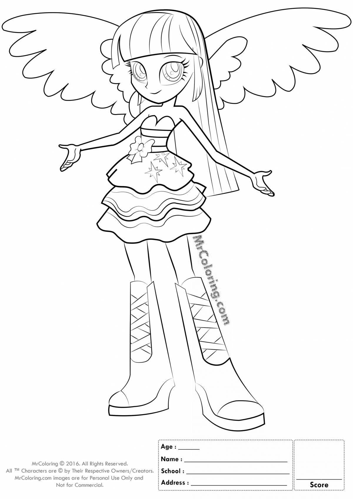 Charming equestria girl coloring page sparkle