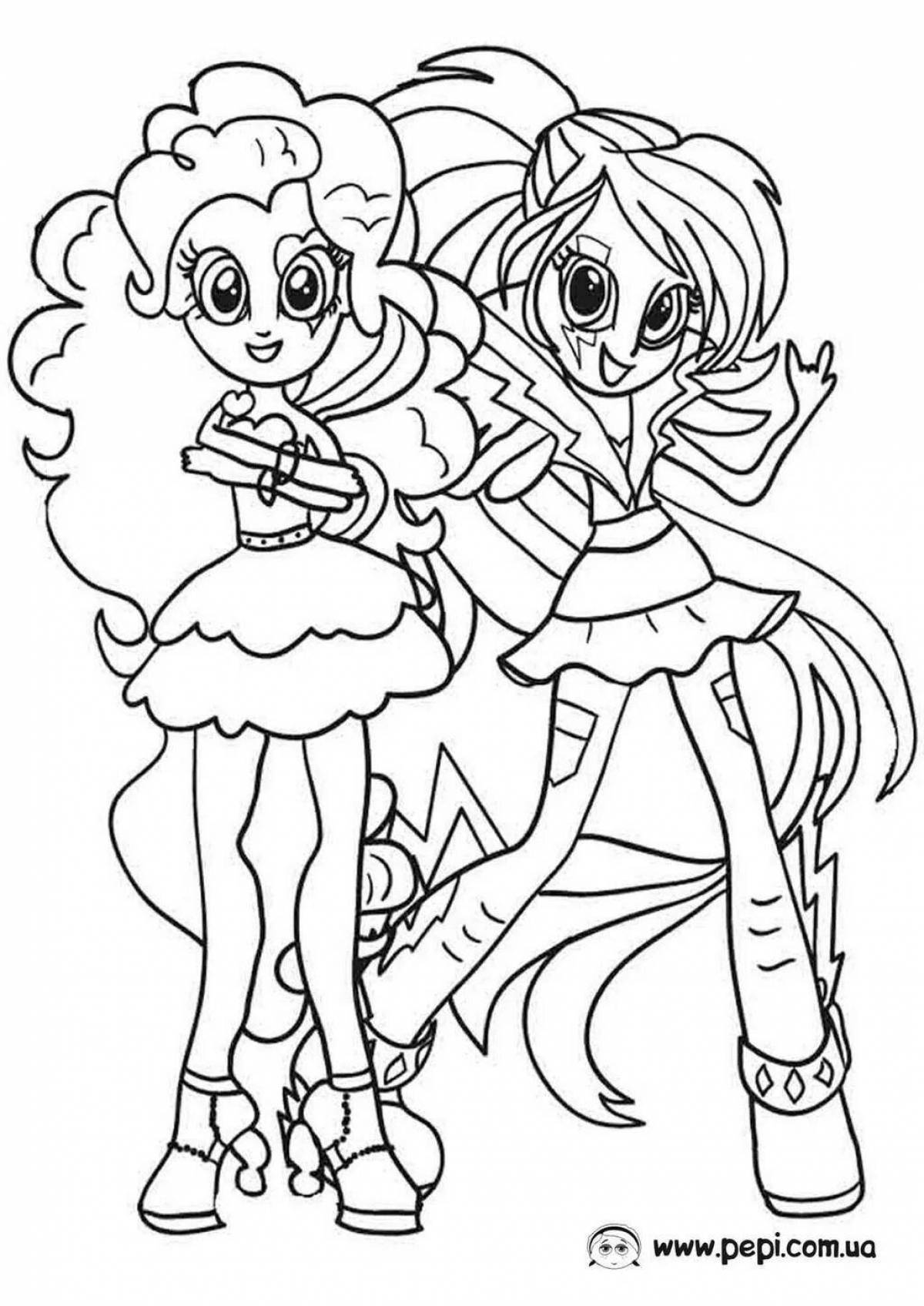 Bright equestria girl sparkle coloring book