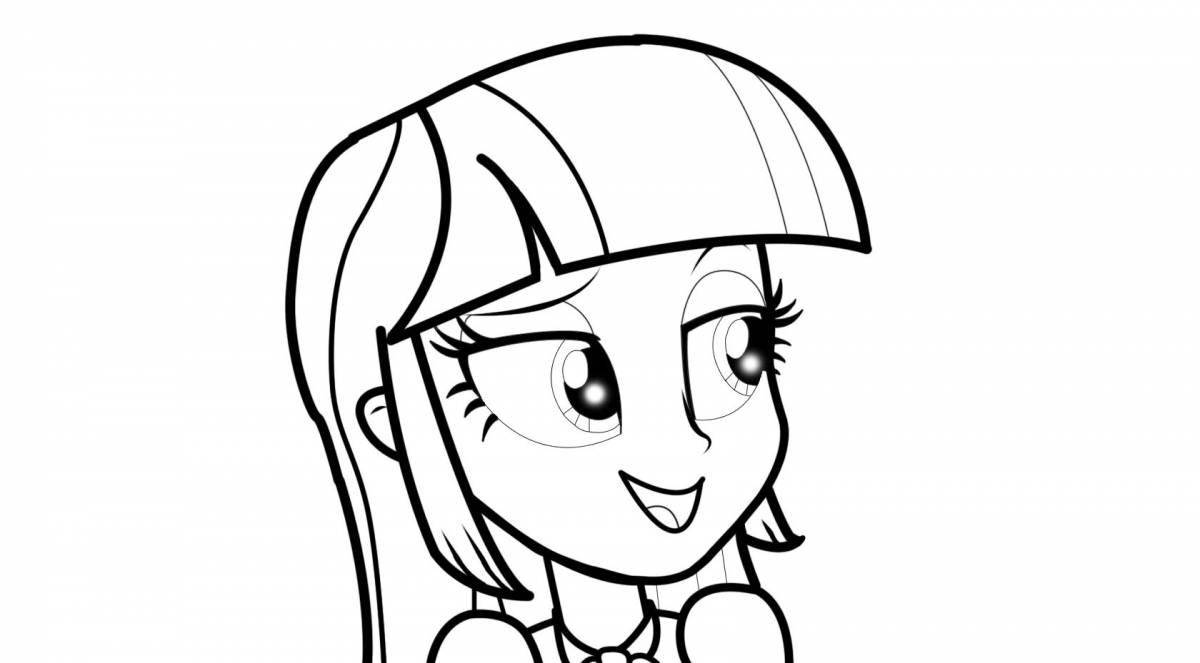 Coloring page dazzling equestria girl sparkle