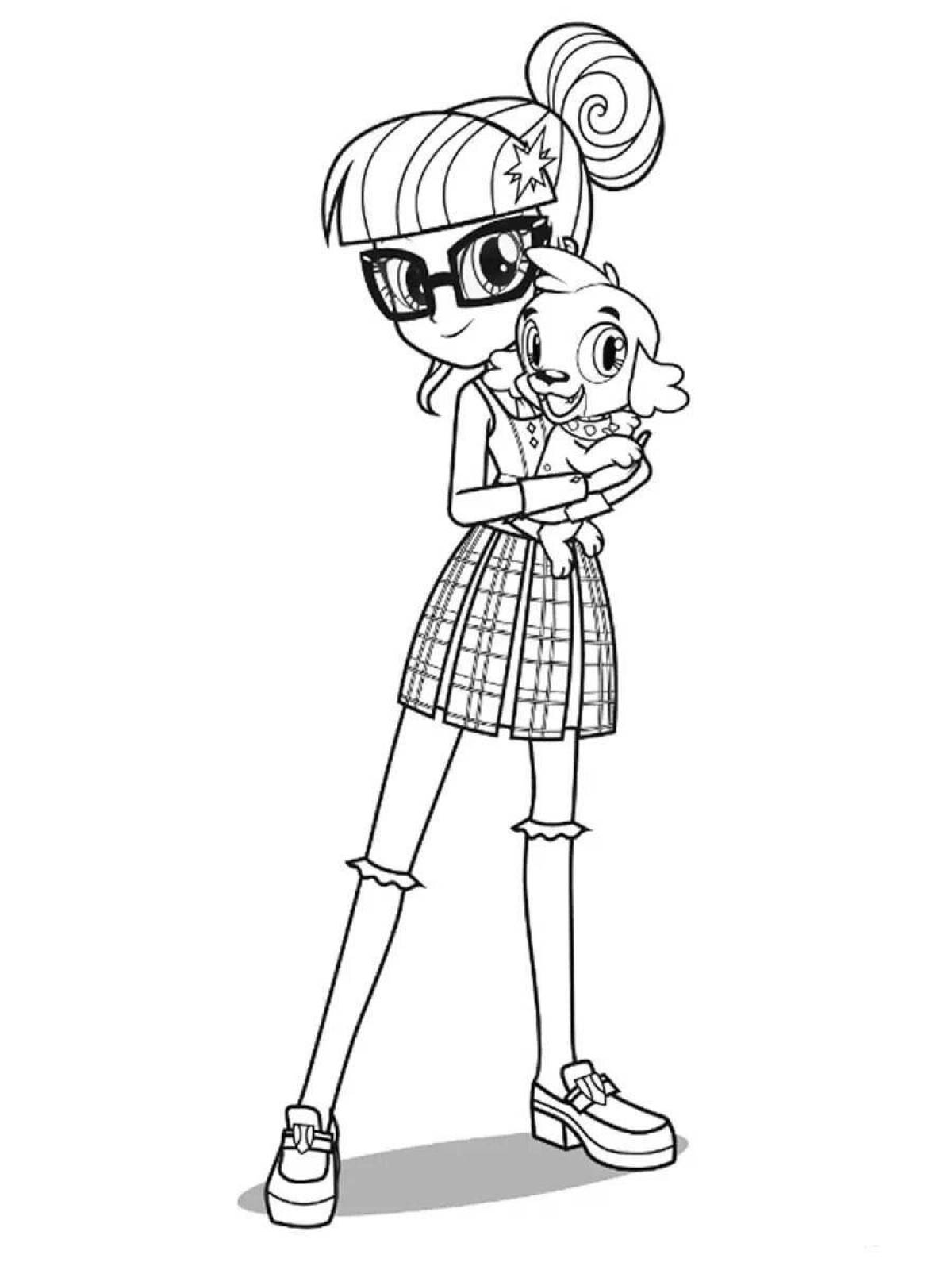 Coloring page glamor equestria girl sparkle