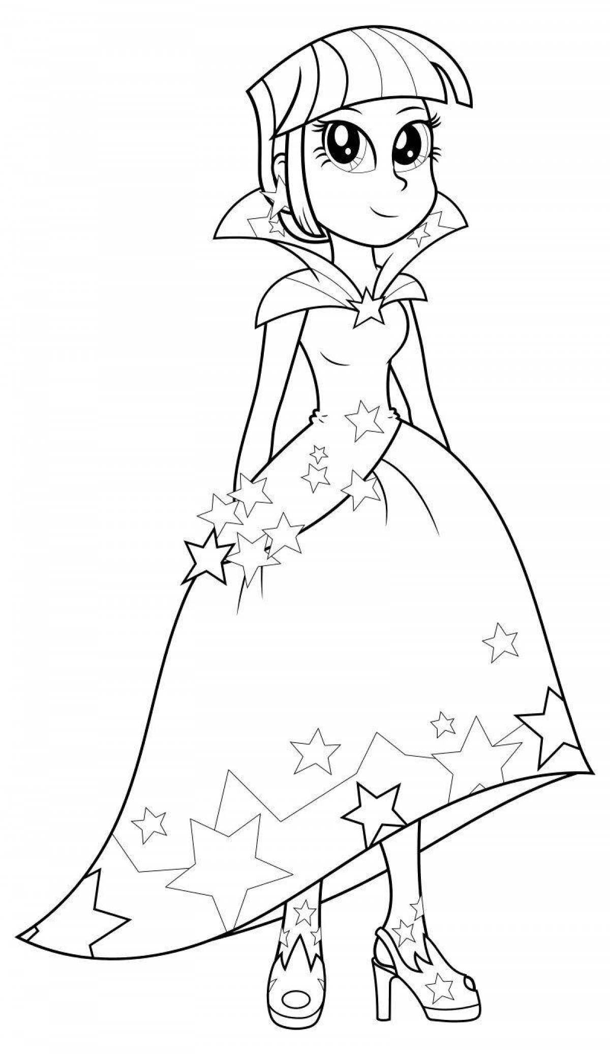 Coloring page sparkling equestria girl