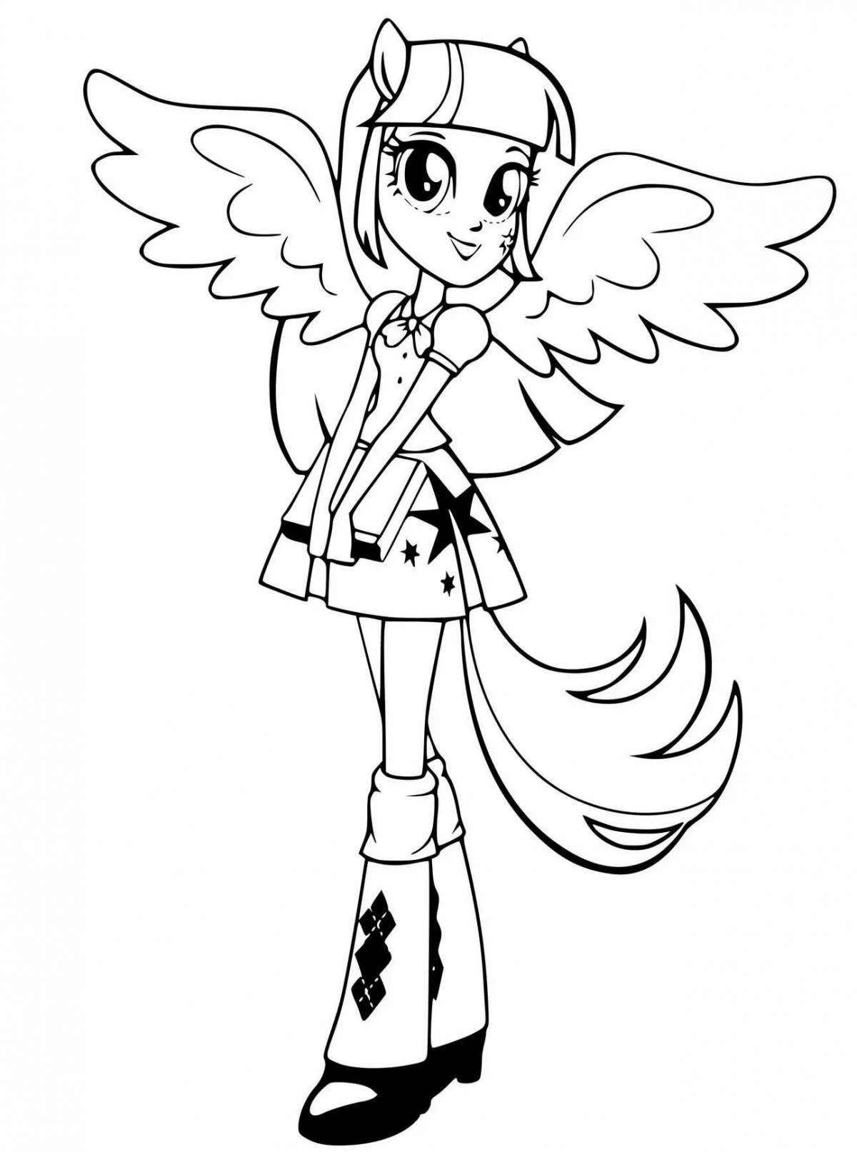 Colorful equestria girl sparkle coloring page