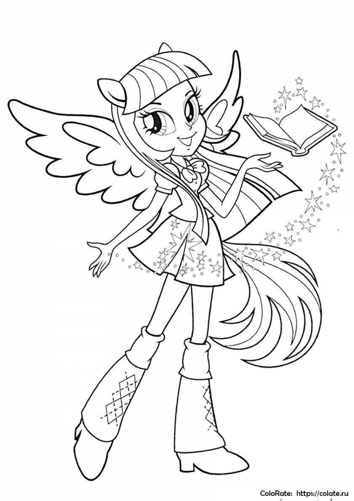 Equestria girl sparkle coloring page
