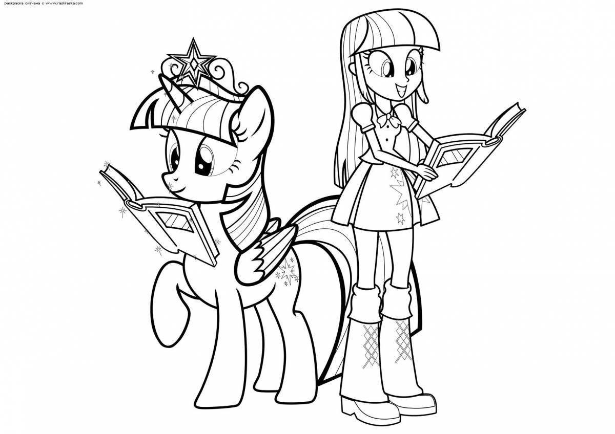 Coloring page of equestria girl sparkle