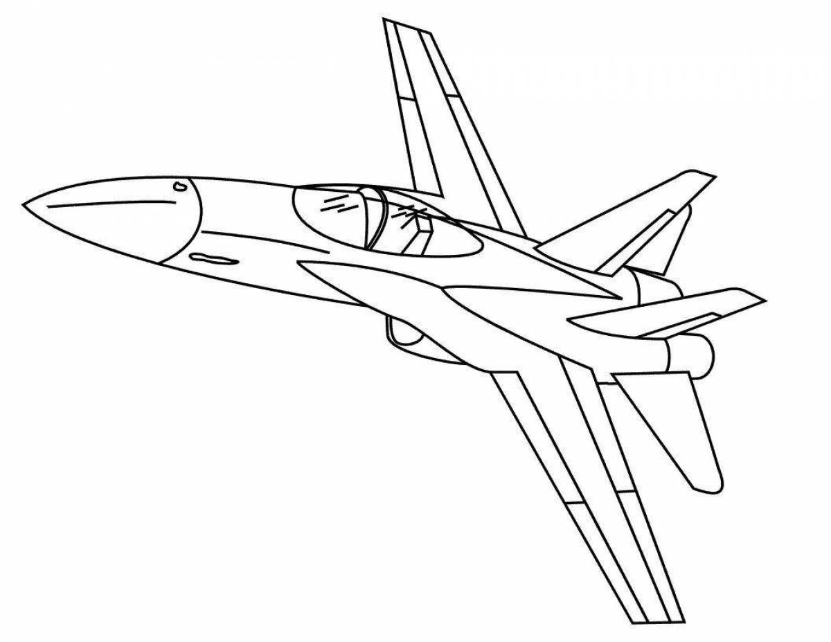 Bold military aircraft coloring pages for kids