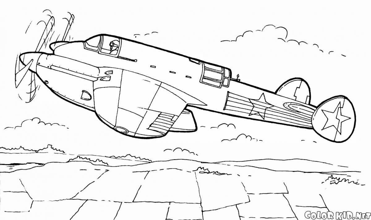 Dazzling military aircraft coloring book for kids