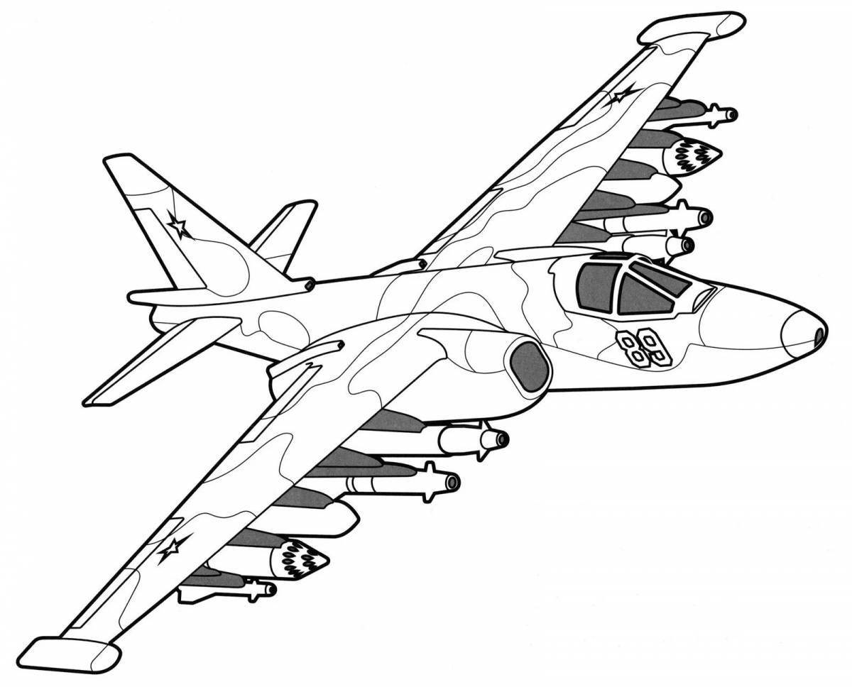 Great military aircraft coloring pages for kids