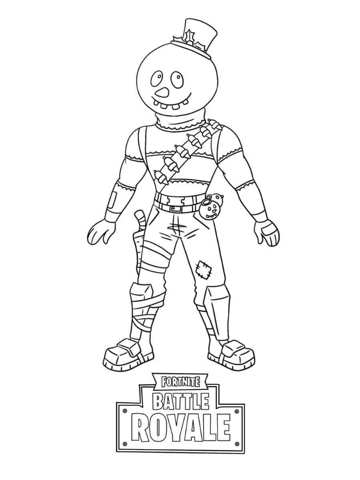 Playful fortnite coloring page for kids