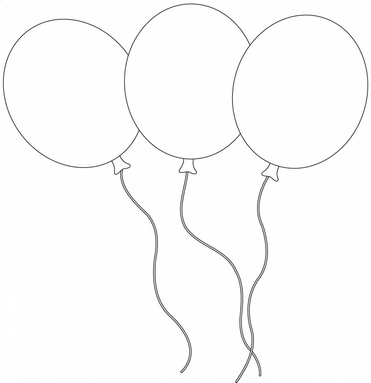 Joyful coloring book with balloons for kids