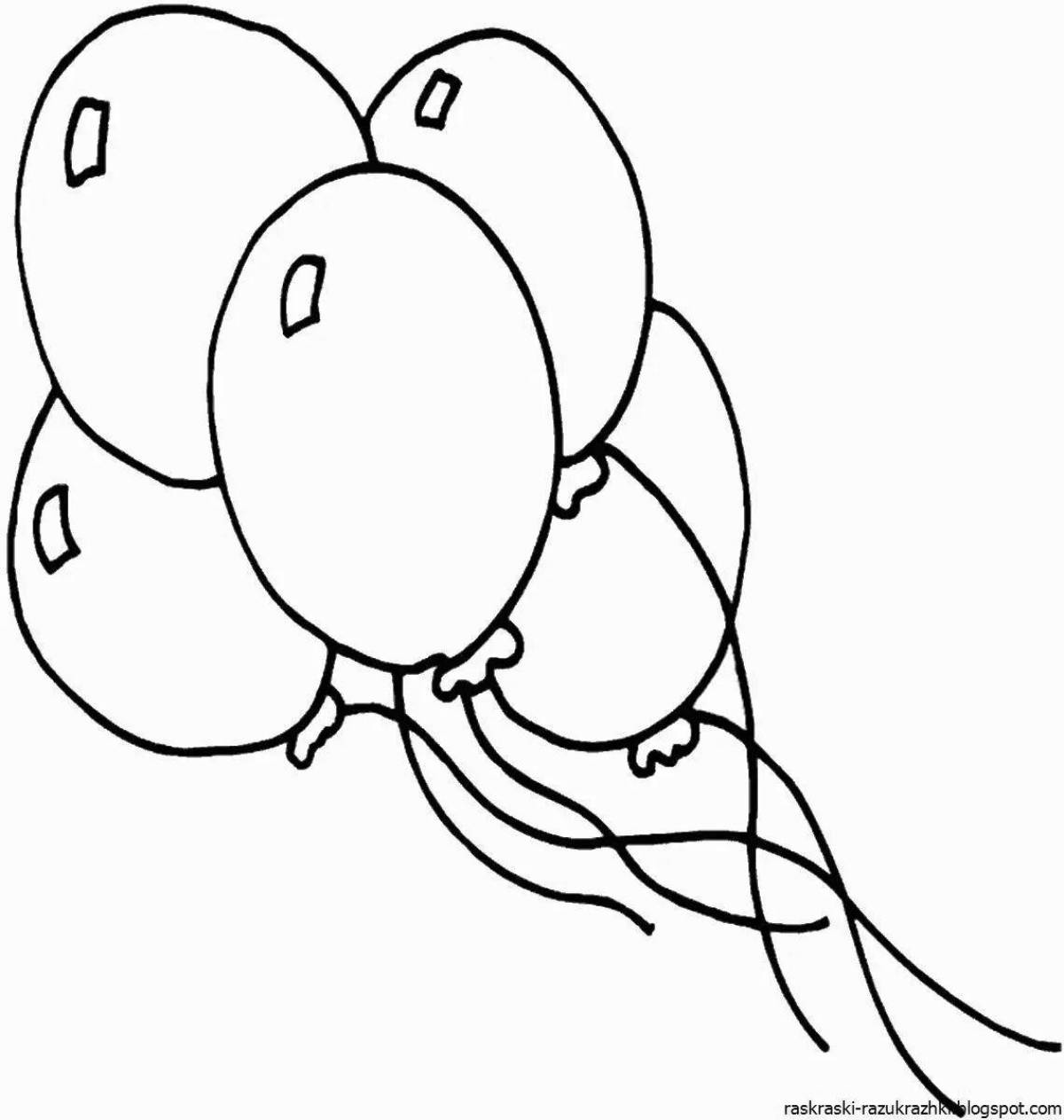Holiday coloring book with balloons for kids
