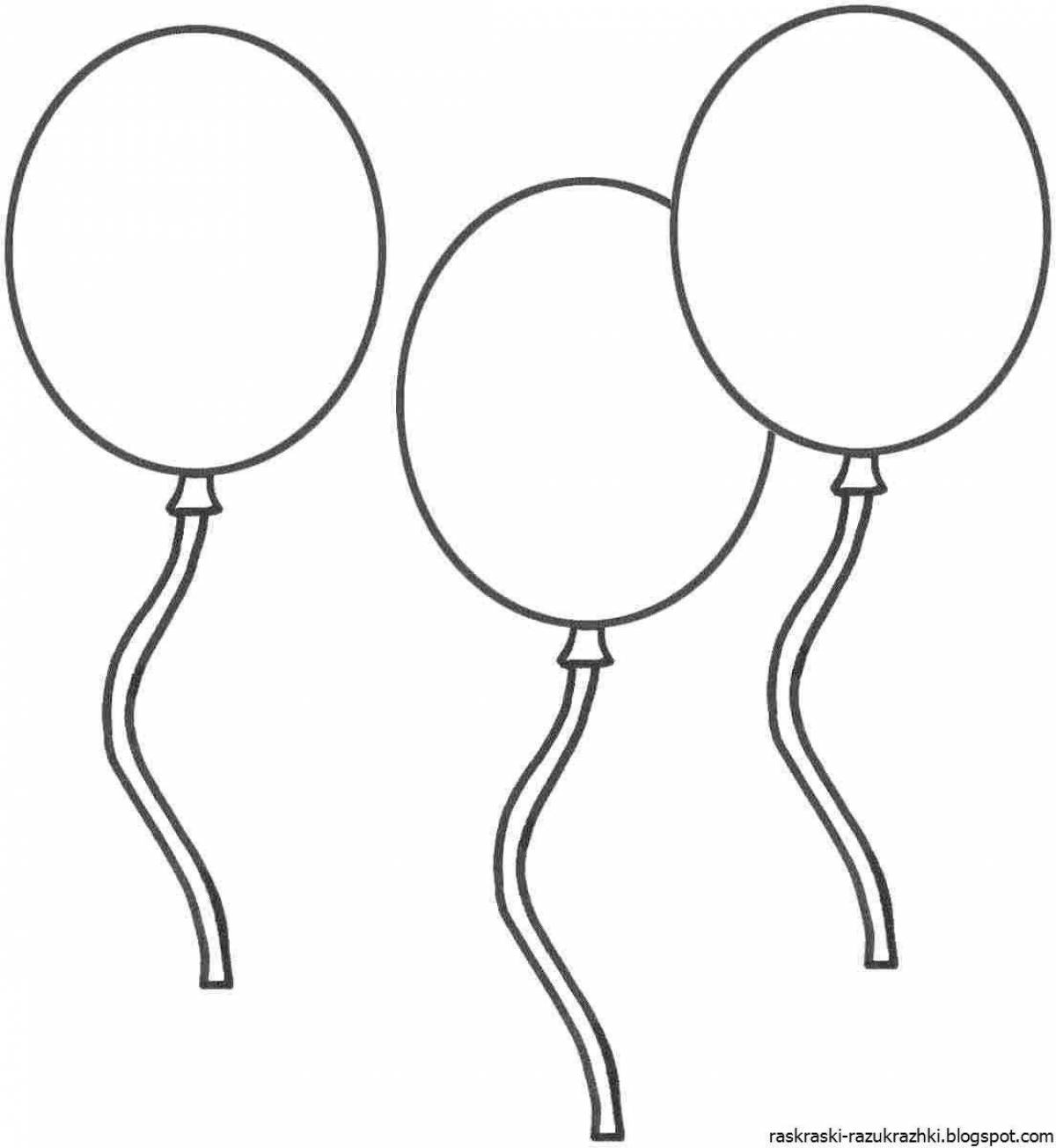 Coloring book with bright balloons for children