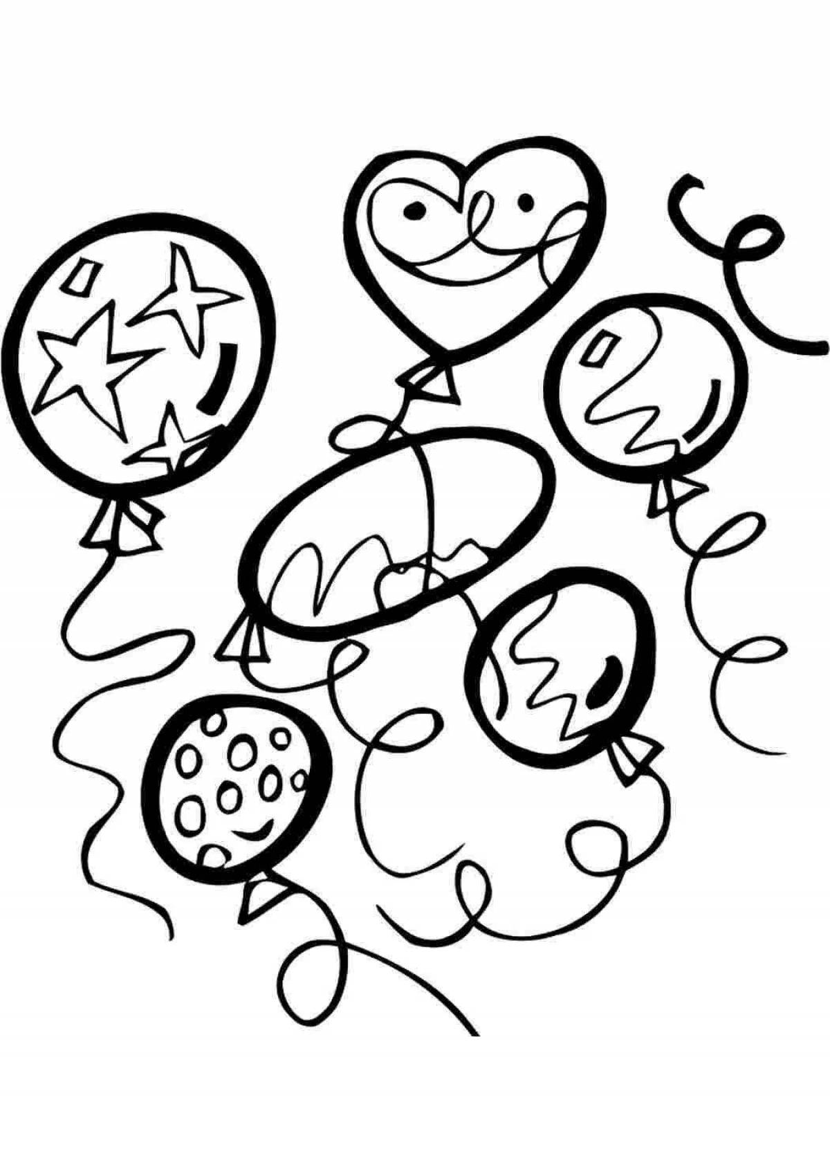 Riotous coloring book with balloons for kids