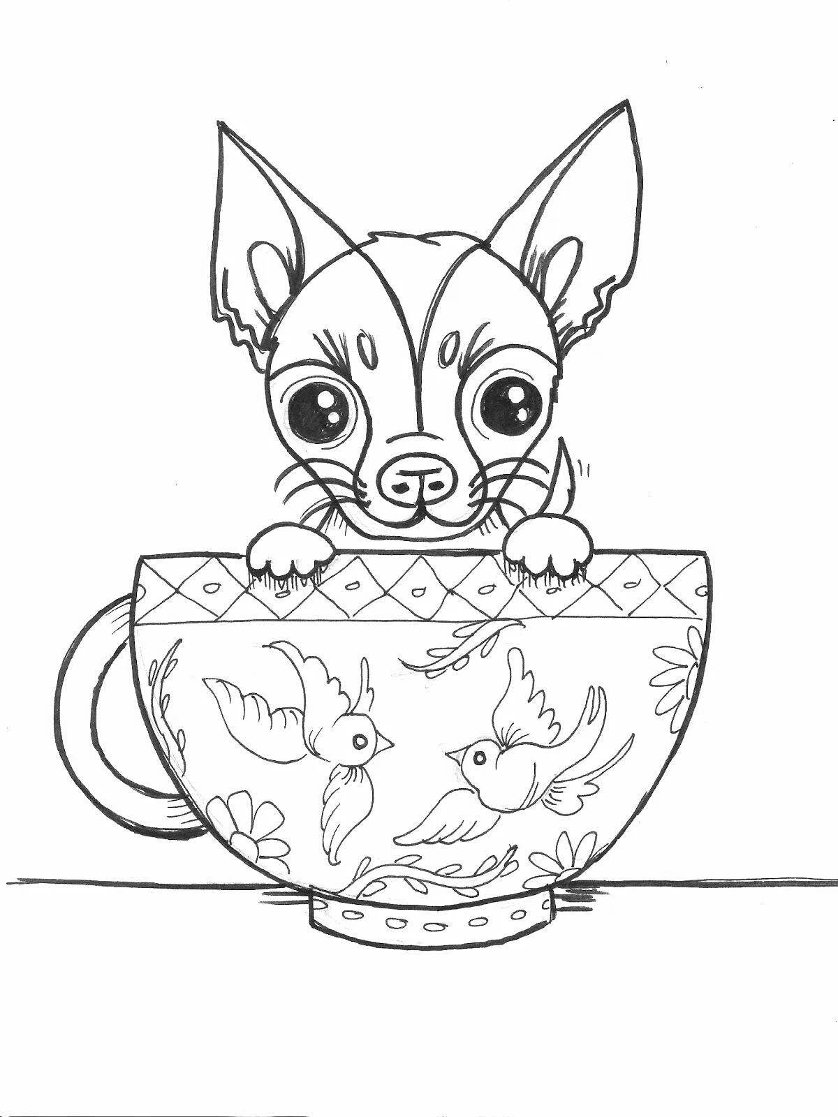 Cute chihuahua coloring book for kids