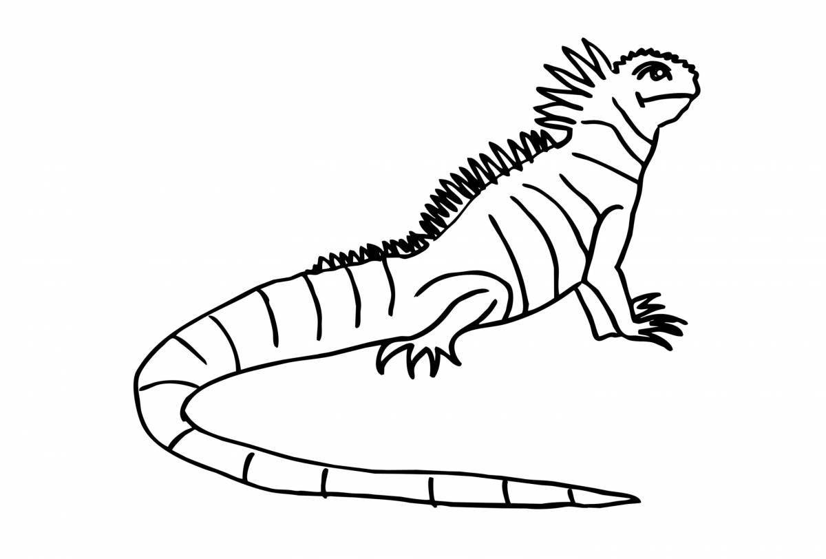 Junior monitor lizard playful coloring page