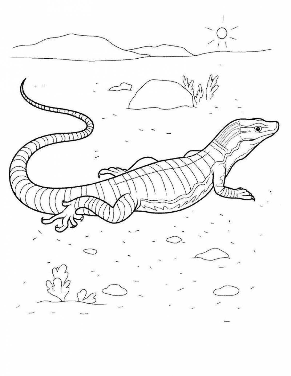Living monitor lizard coloring book for babies