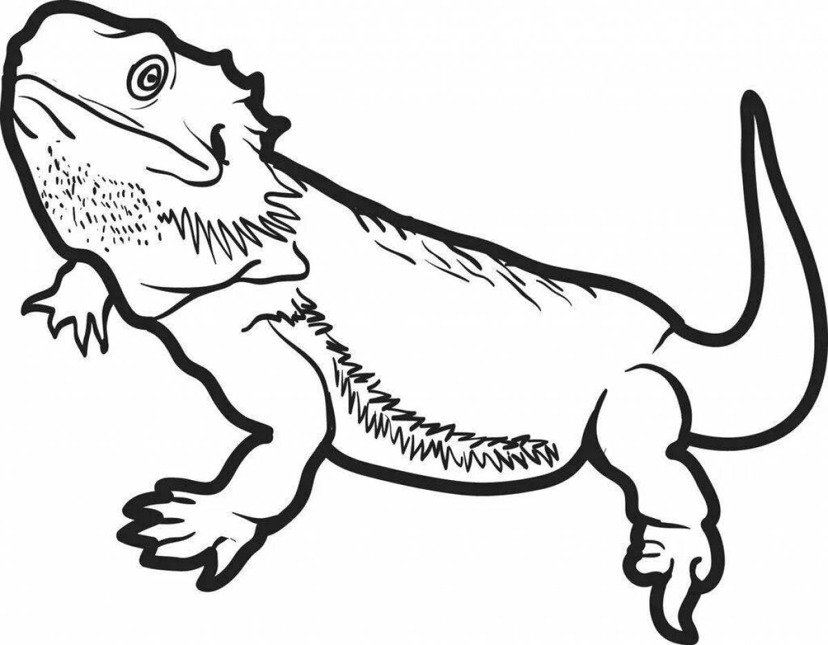 Great monitor lizard coloring book for students