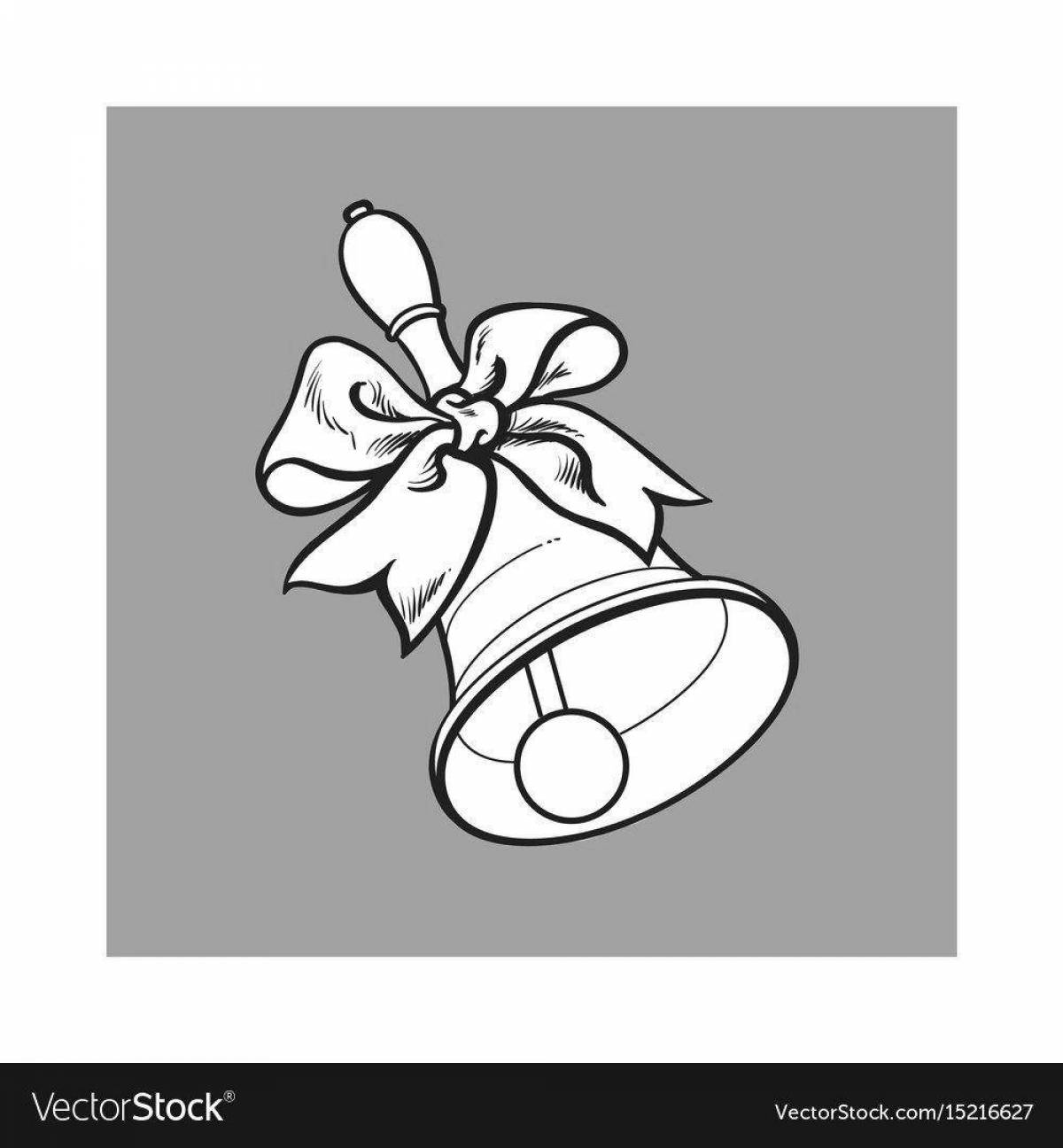 Photo Colorful school bell with a bow